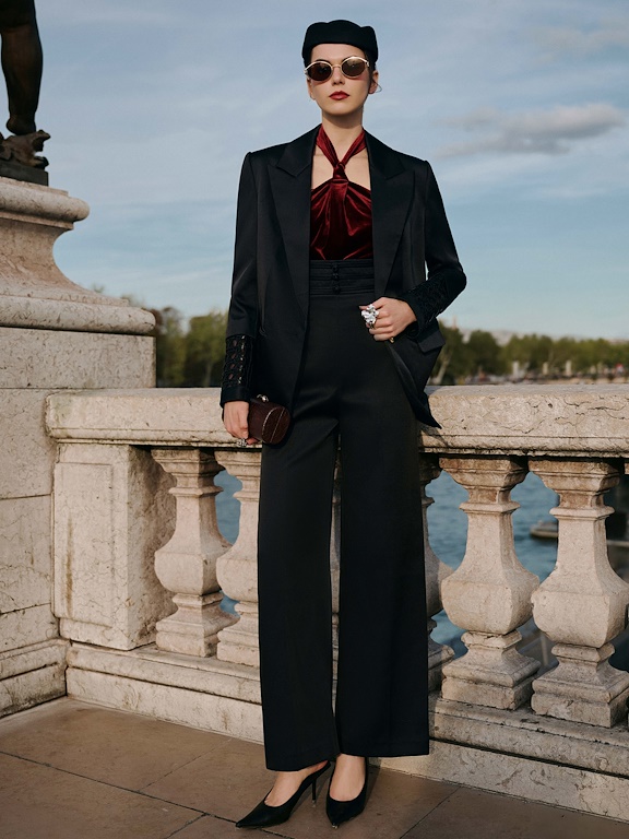 Quần suông cạp cao cúc tết trang trí_AV.1020